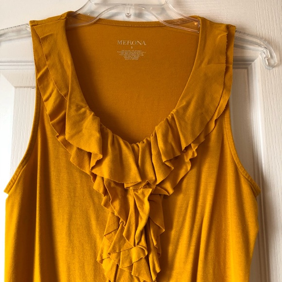 Merona Tops - 🔴 SALE Mustard Ruffle Tank